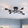 Dewdrop Modern Industrial Semi Flush Ceiling Light 6 Light Sturdy Metal Wide Even Illumination ETL for Living Room Bedroom Dining Room Hallway - 3 of 4
