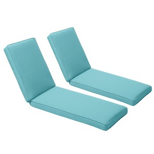 Aoodor 72 x 21 x 3 Inches Patio Chaise Lounger Cushions, Olefin Fabric Slipcovers with Sponge Foam, Set of 2 - 1 of 4
