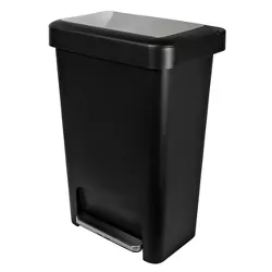 13 Gallon Trash Can 52 Quart Pedal Liner Lock Tall Kitchen Waste Lid Hands Free 