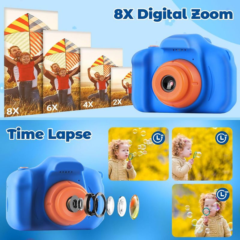 Link Kids Digital Camera 2" Color Display 1080P 3 Megapixel 32GB SD Card Selfie Mode Silicone Cover BONUS Card Reader Included Boys/Girls Great Gift, 5 of 8