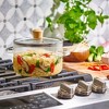 Le'raze Glass Ribbed Cooking Pot with Lid - 1.6L(54oz) - Heat Resistant Borosilicate Glass - 3 of 4