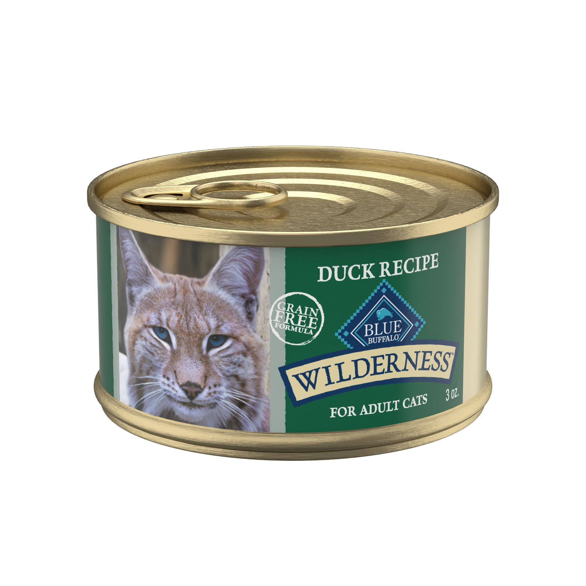 Blue Buffalo Wilderness High Protein Grain Free Natural Adult Pate Wet Cat Food with Duck Recipe - 3oz