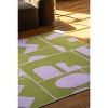 Lany Space Olive Green Abstract Patchwork Rug by Becca Franks, 5'x7' - 4 of 4