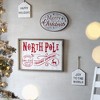 Whisen 26x18"H North Pole Trading Company Wall Sign, for Christmas Holiday Table Wall Decor - White & Red - 3 of 4