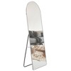 4th Gen Silver Aluminum Alloy Arch Wall Mirror - Floor-Standing or Wall-Mounted for Bathroom, Decor, Retail - 3 of 4