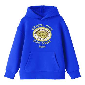 Scooby Doo Crystal Cove High School Badge Long Sleeve Royal Blue Youth Hooded Sweatshirt