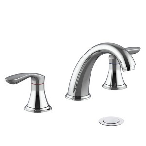 COZONY 3 Hole Bathroom Sink Faucet, Pop Up Drain with Hot Cold Water Lines - 1 of 4