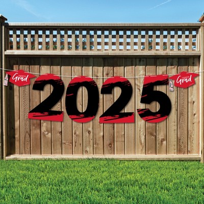 Big Dot of Happiness Red Grad - Best is Yet to Come - Large Red Graduation Party Decorations - 2025 - Outdoor Letter Banner