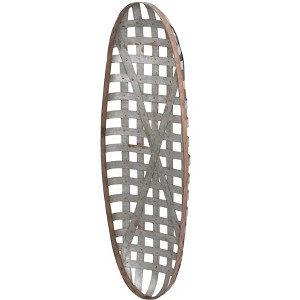 Fisfet 12.5" x 3" x 37.5" Metal Wall Art with Grid Pattern - 1 of 4