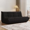 SYFERLORY Armless 3-Seat Togo THREE Seater Large Bean Bag Sofa，Black - 3 of 4