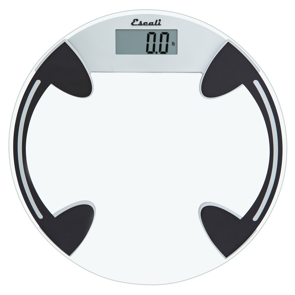 Photos - Scales Escali Glass Precision Bathroom Scale Clear/Round : Microfiber, Machine Wa