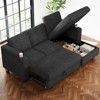 Belffin Compact Sleeper Sectional - Chenille Modular Sofa with Pull-Out Bed & Hidden Storage - 4 of 4