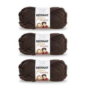 Bernat Softee Chunky Dark Taupe Yarn - 3 Pack of 100g/3.5oz - Acrylic - 6 Super Bulky - 108 Yards - Knitting/Crochet