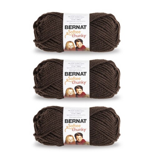 Bernat Softee Chunky Dark Taupe Yarn - 3 Pack of 100g/3.5oz - Acrylic - 6  Super Bulky - 108 Yards - Knitting/Crochet