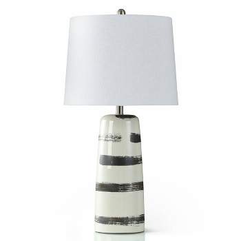 Rhapsody Table Lamp White and Charcoal Brush Stroke Base - StyleCraft