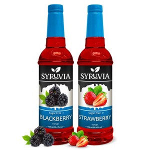 Syruvia Sugar Free Coffee Flavors Variety Pack: Blackberry & Strawberry 25.4 fl oz Syrup - 1 of 4
