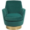 CAVINAS Modern Swivel Barrel Accent Chair, Round Barrel Chairs with Gold Stainless Steel Base, for Living Room Bedroom - 4 of 4