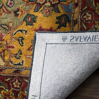 Handmade Multi/Burgundy Tufted Wool Oval 6' x 9' Area Rug