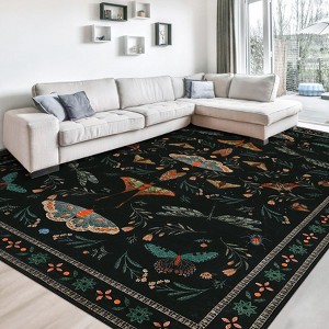 Insect Washable Soft Area Rugs for Living Room Bedroom Ultra-Thin Non Slip Dining Room Stain Resistant Rug Large Carpet - 1 of 4