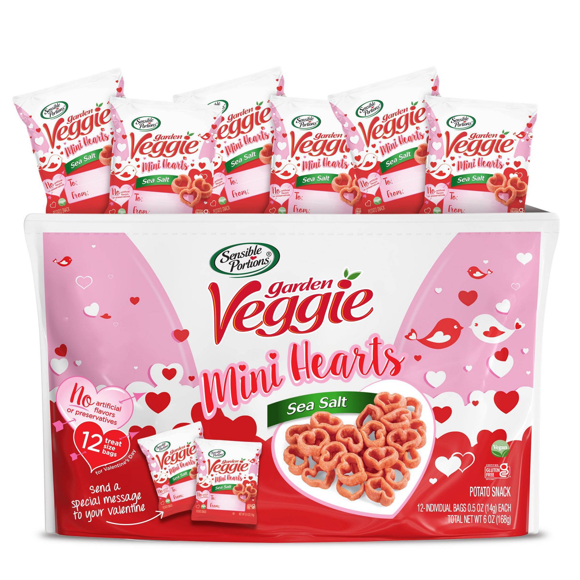 Sensible Portions Valentine's Garden Veggie Mini Hearts - 6oz/12ct