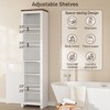 Freestanding Narrow Tall Storage Cabinet with Door and Adjustable Shelves, White - 3 of 4