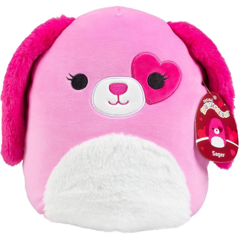 Squishmallows 10" Sager The Dog w/ Heart Plush- Officially Licensed 2024 Kellytoy- Collectible Soft & Squishy Puppy Stuffed Animal Toy- Gift for Kids, 1 of 4