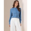 INSPIRE CHIC Women's Mandarin Collar Office Long Sleeve Button Down Shirt - 2 of 4
