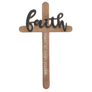 Dicksons Faith Makes All Things Possible Brown 5.75 x 9.5 Resin Decorative Wall Cross - 1 of 2