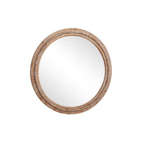 Round wood deals frame mirror