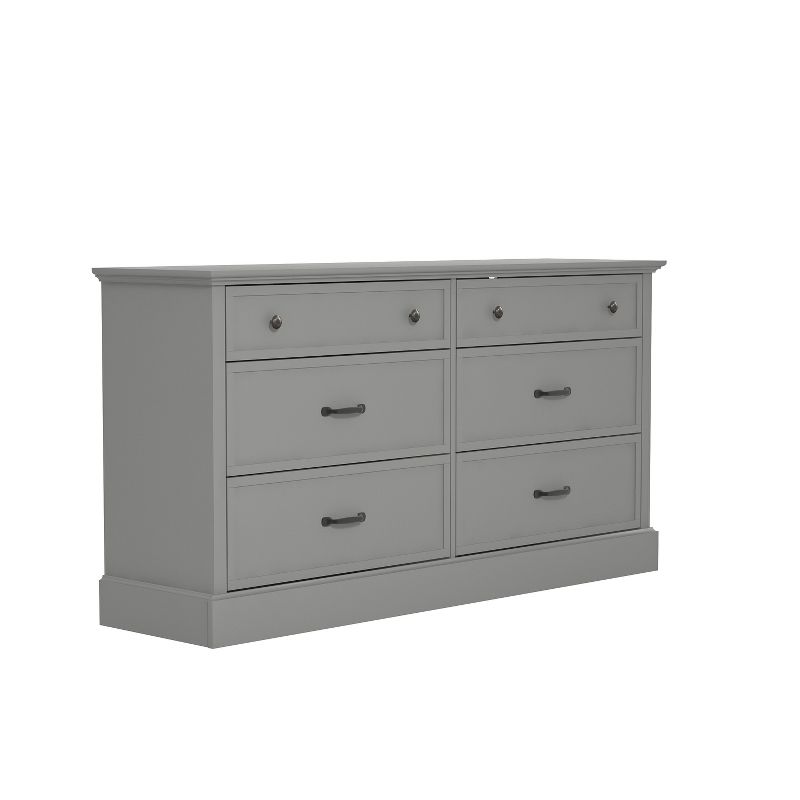 Galano Xylon 6-Drawer Dresser (30.8 in. x 58.7 in. x 15.7 in.) in White, Black, Gray, 4 of 16