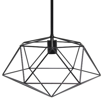 Black Geometric Metal Wire Ceiling Pendant Light