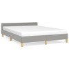 vidaXL Bed Frame with Headboard Light Gray 53.9 in.x74.8 in. Full Fabric - 2 of 4