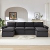 141'' Corduroy Cloud Modular U-Shaped Sectional Sofas with High-Density Sponge Seat and Freely Combinable Design - 4 of 4