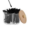Unique Bargains Acrylic Cotton Swab Holder Bathroom Transparent Wood-Tone 1 Pc - 3 of 4