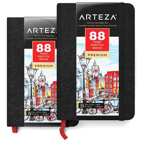 Arteza Mini Sketchbook, 3.5x5.5, 88 Pages Of Drawing Paper - 2 Pack :  Target
