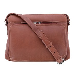CTM Women's Leather Shoulder Bag Purse with Side Organizer - 1 of 4