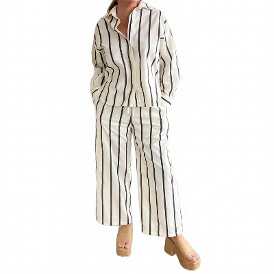 Women's Peyton Striped Wide Leg Pants - MIOU MUSE