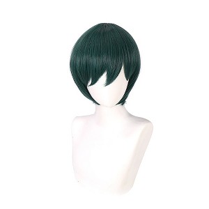 Unique Bargains Women's Wigs 12" Dark Green with Wig Cap - 1 of 4