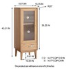 Living Room Storage Cabinet With Vintage Glass Door, Freestanding TV Stand With 2 Shelves Enclosed Cabinet 1 Drawers Handle for Entryway Kitchen - 3 of 4