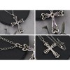 Alilang Vintage-Inspired Gothic Cross Pendant Necklace with Black Crystal Accents - 2 of 4