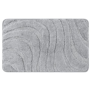 Unique Bargains Bathroom Floor Non-Slip Geometry Absorbent Washable Mat Soft Microfiber Bath Mats - 1 of 4
