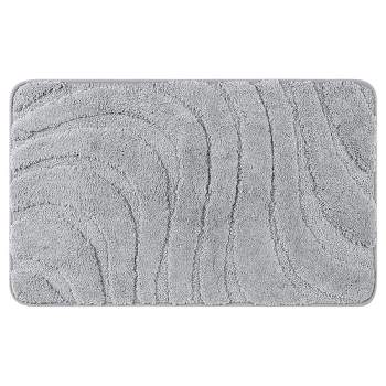 Unique Bargains Bathroom Floor Non-Slip Geometry Absorbent Washable Mat Soft Microfiber Bath Mats