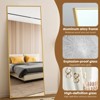 FONTOI 71"x26" Full Length Mirror Standing or Hanging Aluminum Alloy Frame HD Reflection for Bedroom Living Room Hallway Entryway, Gold/Black - 4 of 4