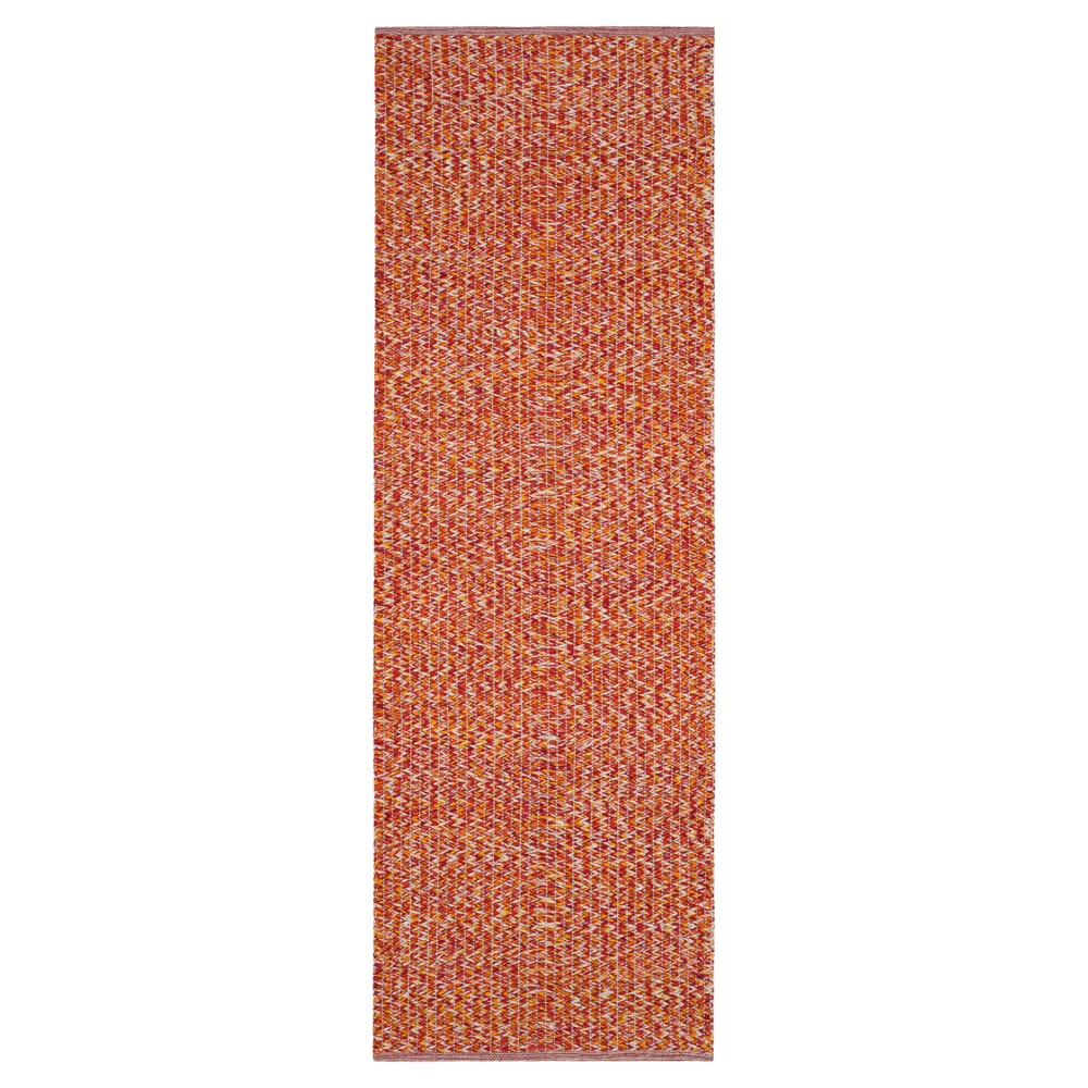 2'3inx7' Runner Orange Abstract Woven - Safavieh