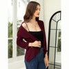 YesFashion Womens Classic 3/4 Sleeve Blazer Draped Open Front Jackets Lapel Work Office Cropped Blazer - 4 of 4
