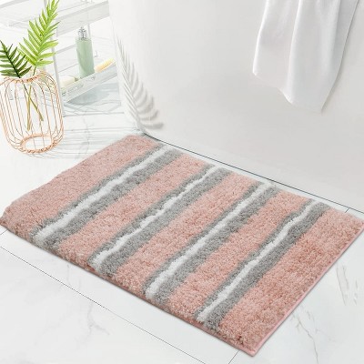 Home Weavers Glamour Collection 100% Polyester Microfiber Bathroom Rug, Non Slip Bath Mat Water Absorbent Soft Microfiber Shaggy Mat Machine Washable