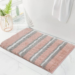 Home Weavers Glamour Collection 100% Polyester Microfiber Bathroom Rug, Non Slip Bath Mat Water Absorbent Soft Microfiber Shaggy Mat Machine Washable - 1 of 4