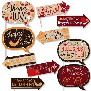 Big Dot of Happiness Funny Rosh Hashanah - New Year Photo Booth Props Kit - 10 Piece - 1 of 4