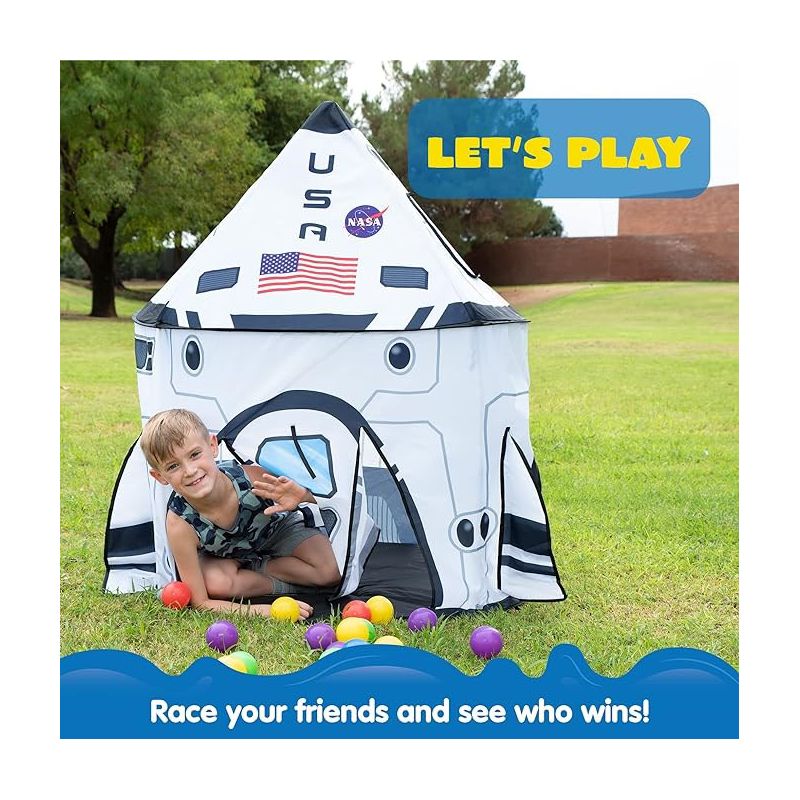 Syncfun Rocket Ship Play Tent Pop up Play Tent Kids Indoor Outdoor Spaceship Playhouse Tent Set, 5 of 8