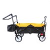 VisioGear Portable Folding Beach Wagons with Wheels, Portable Carts with Adjustable Handle, Yellow & Black, 37"*19.48"*40.15" - 2 of 4